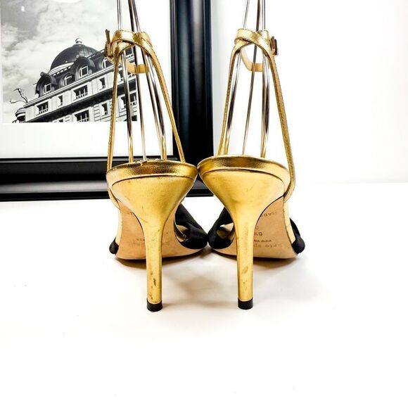 Kate Spade Women’s Gold & Black Bow Heels - Size 6.5 - Made in Italy! - Picture 4 of 9